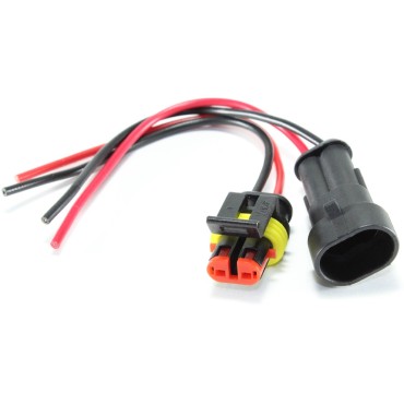 Разъем герметичный с проводом 0.75 мм² на 2 контакта